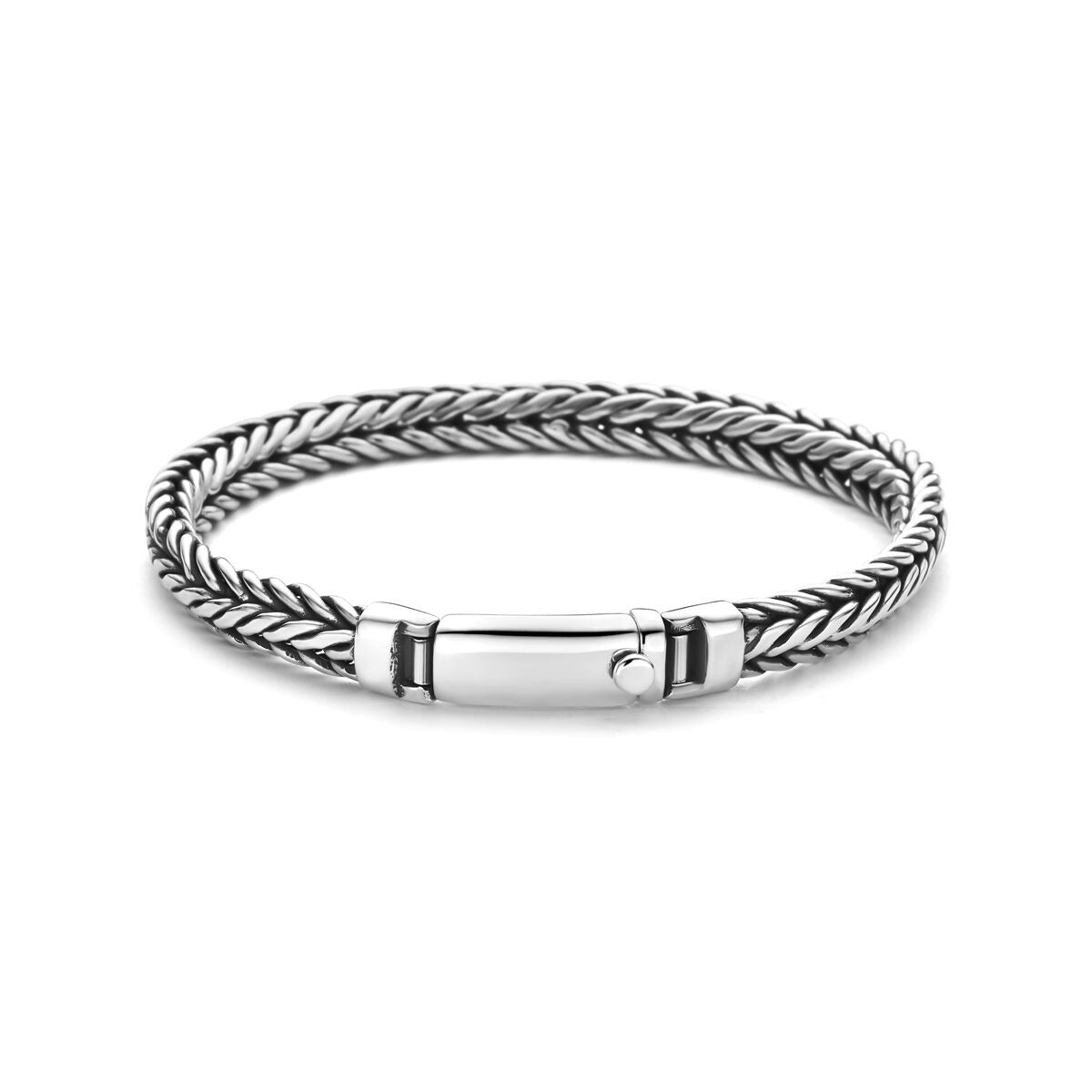 Armband Fuchsschwanzkette 925er Silber oxidiert – Herren