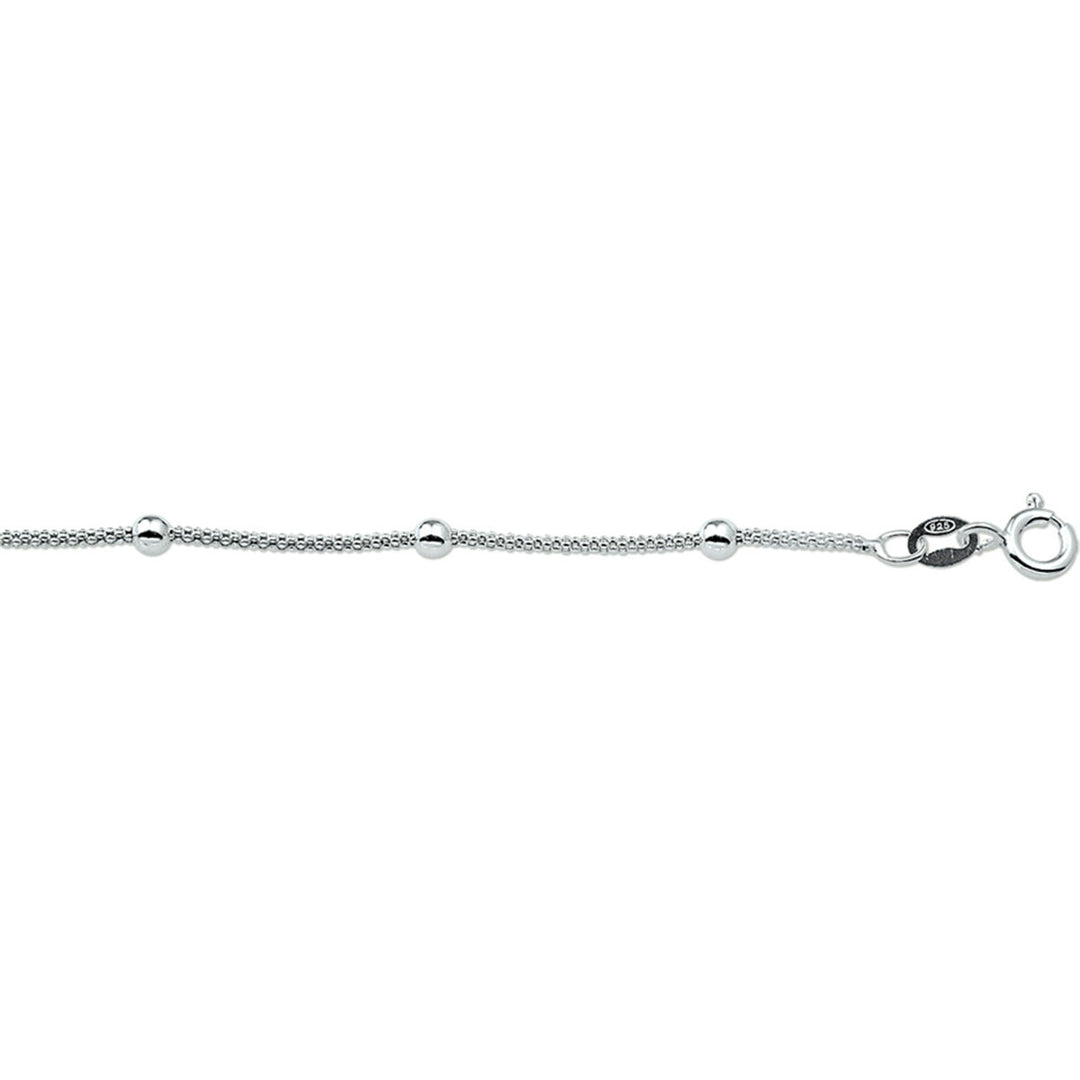 Armbandkugeln 3,0 mm 18 + 3 cm silberweiß