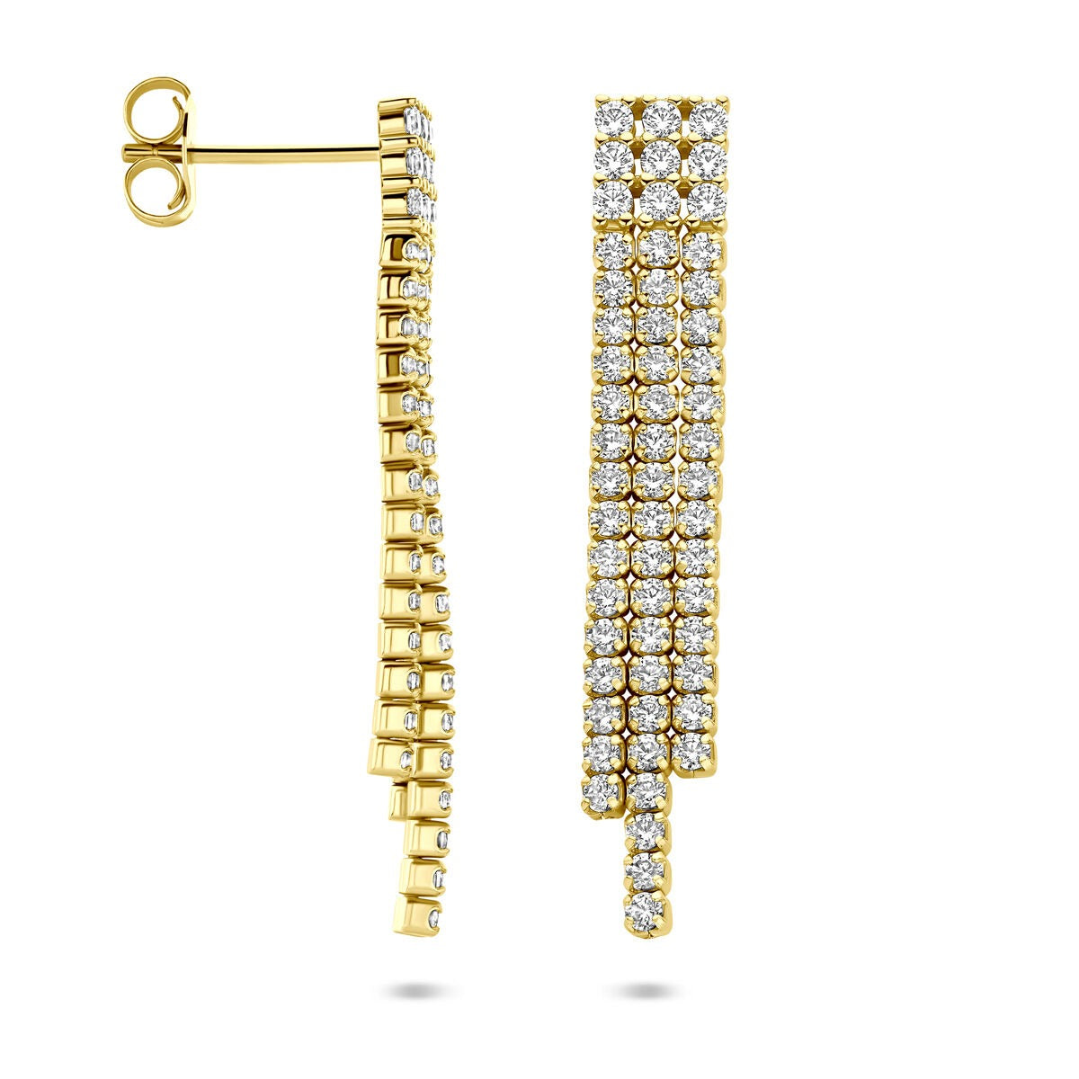 Vergoldete Ohrringe mit Zirkonia – Entourage-Fassung 36 mm