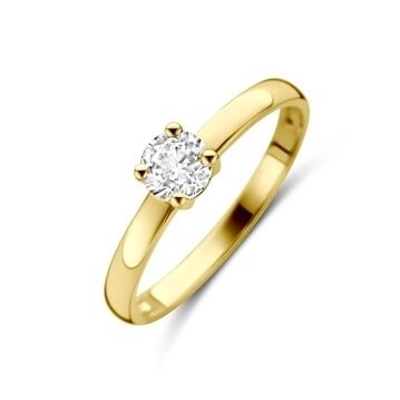 Damenring aus 9k Gelbgold mit Zirkonia in solitärer Fassung