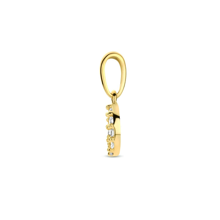 Gouden hanger 14k met briljant geslepen zirkonia rij