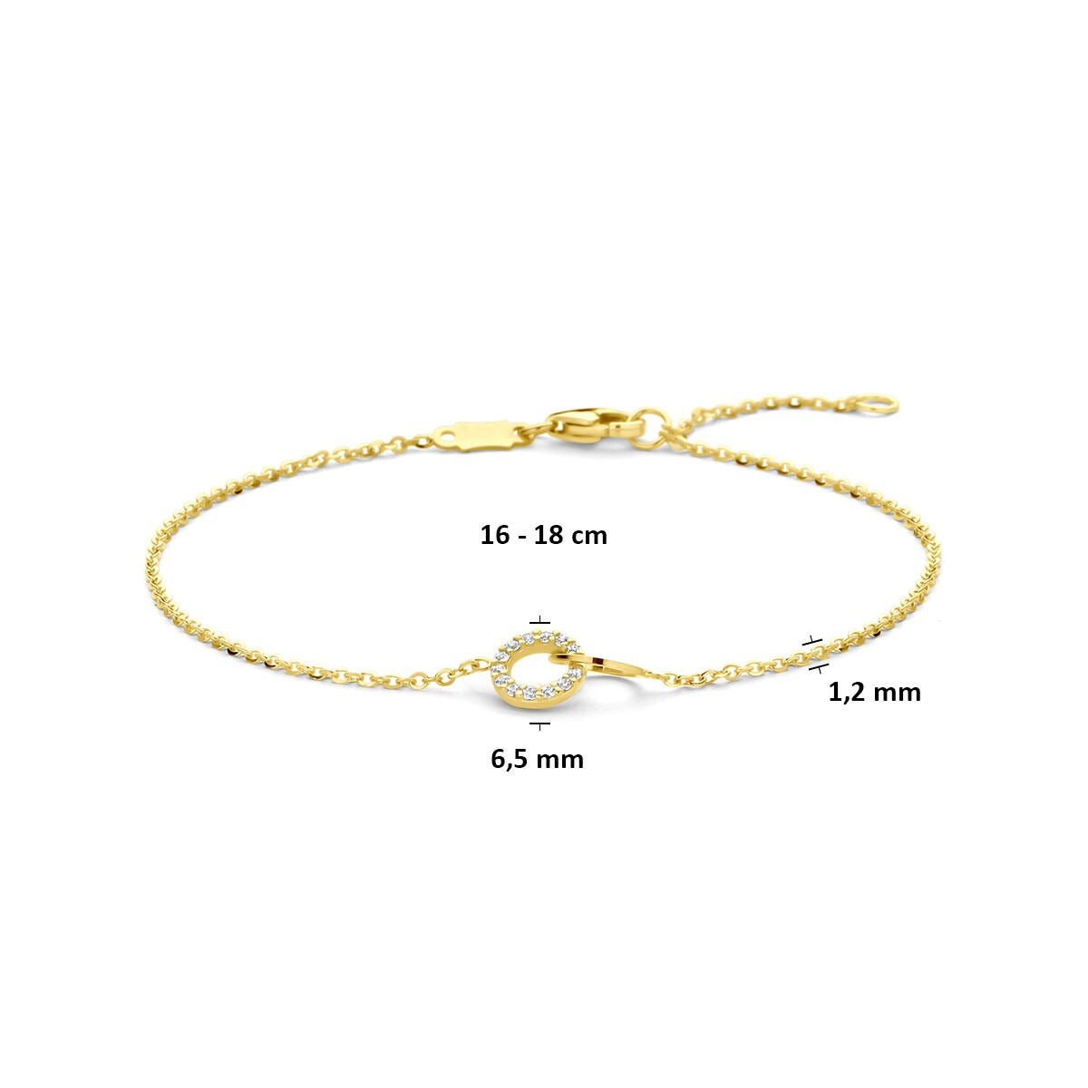 14K Gelbgold Damenarmband mit Zirkonia