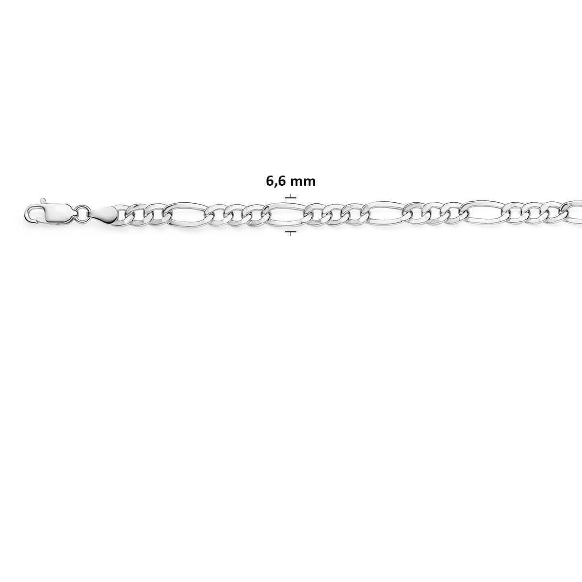925er Silber Figaro Kette 6,6 mm Herren