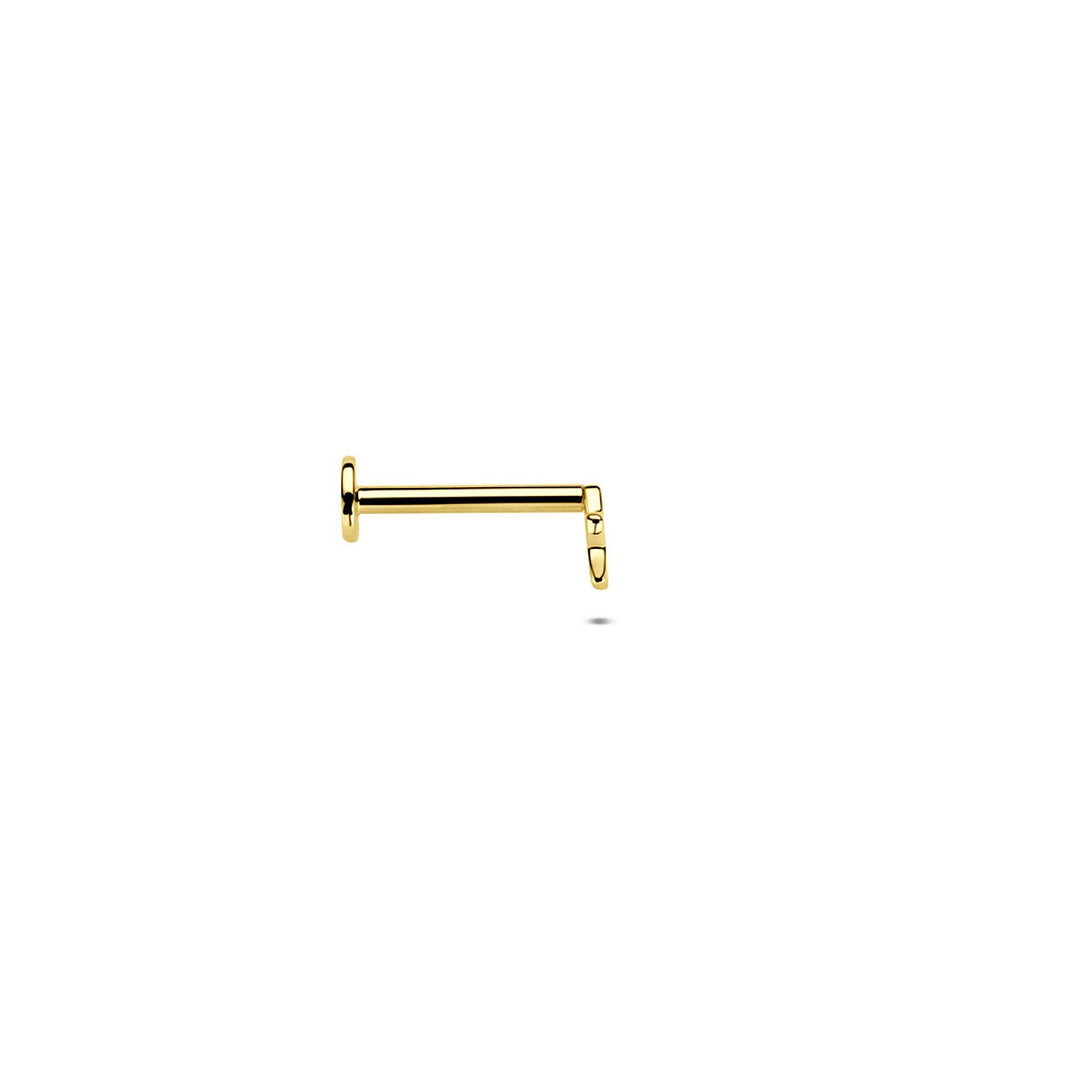 14k Geelgouden flat back piercing in stervorm – stralend subtiel