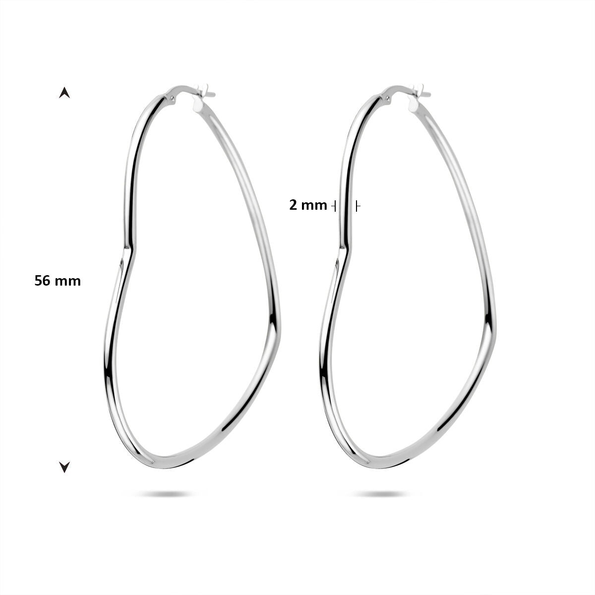 Herzen Ohrstecker aus rhodiniertem 925er Silber