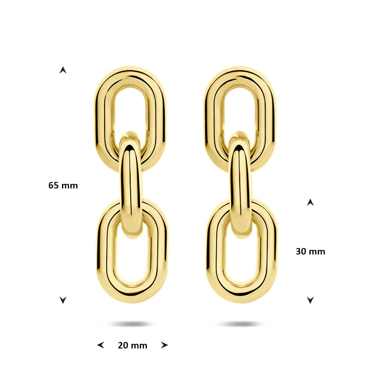 Goldfarbene Ohrhänger aus Edelstahl 65mm