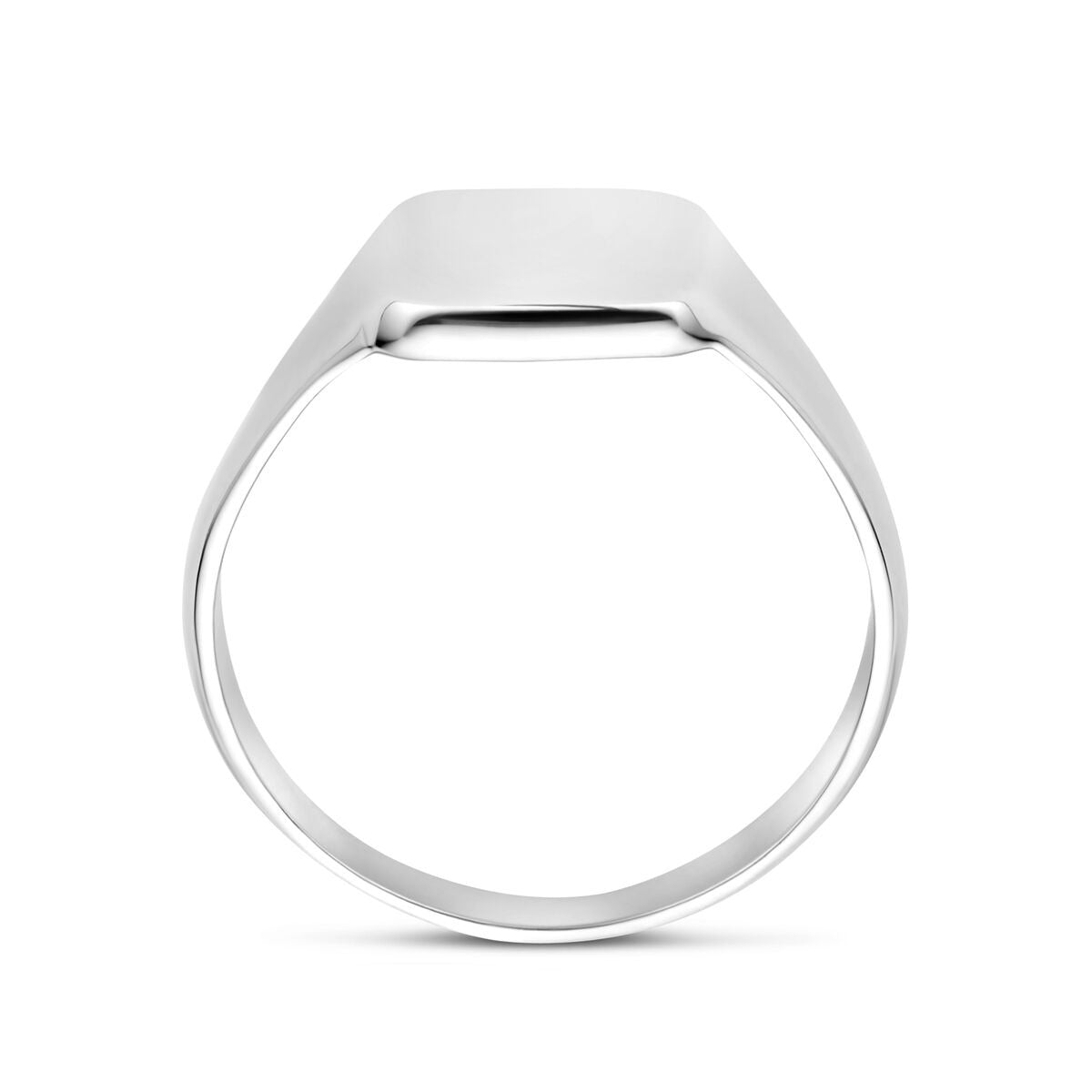925 Rhodiniertes Silber Gravur-Ring Quadrat