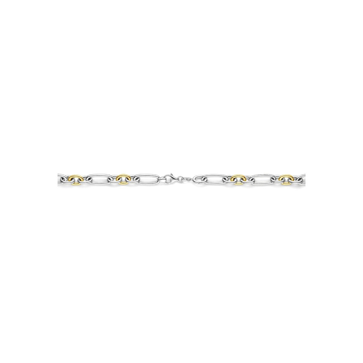 14 Karat Gelbgold- und Silber-Ankerkette