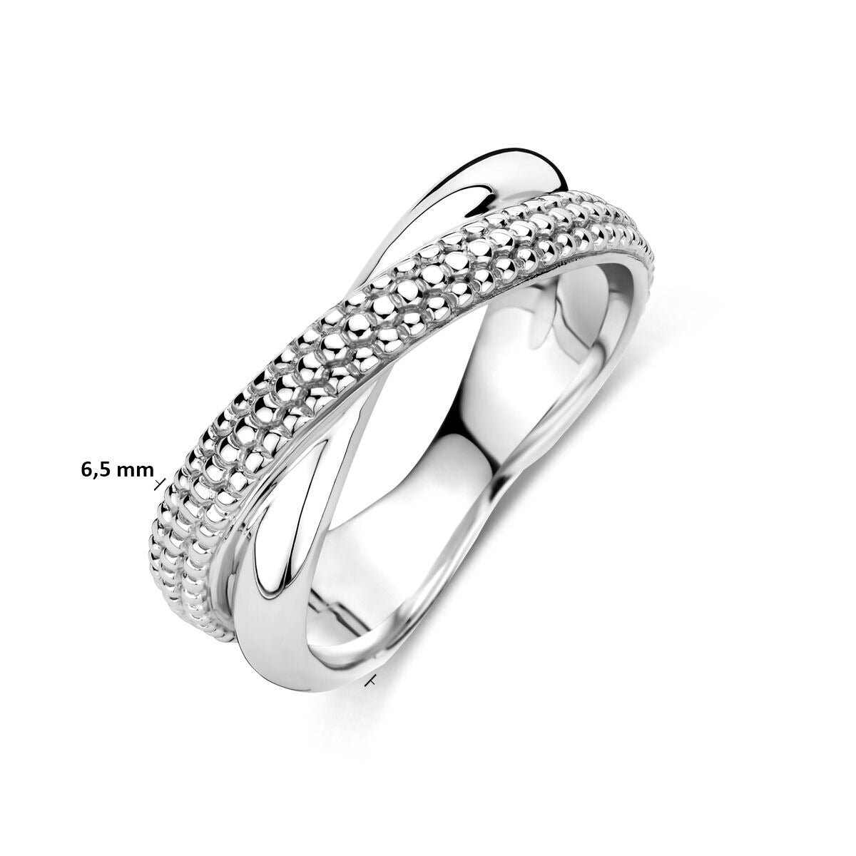 Damenring aus Silber – Rhodiniertes 925er Silber, 6,5 mm breit