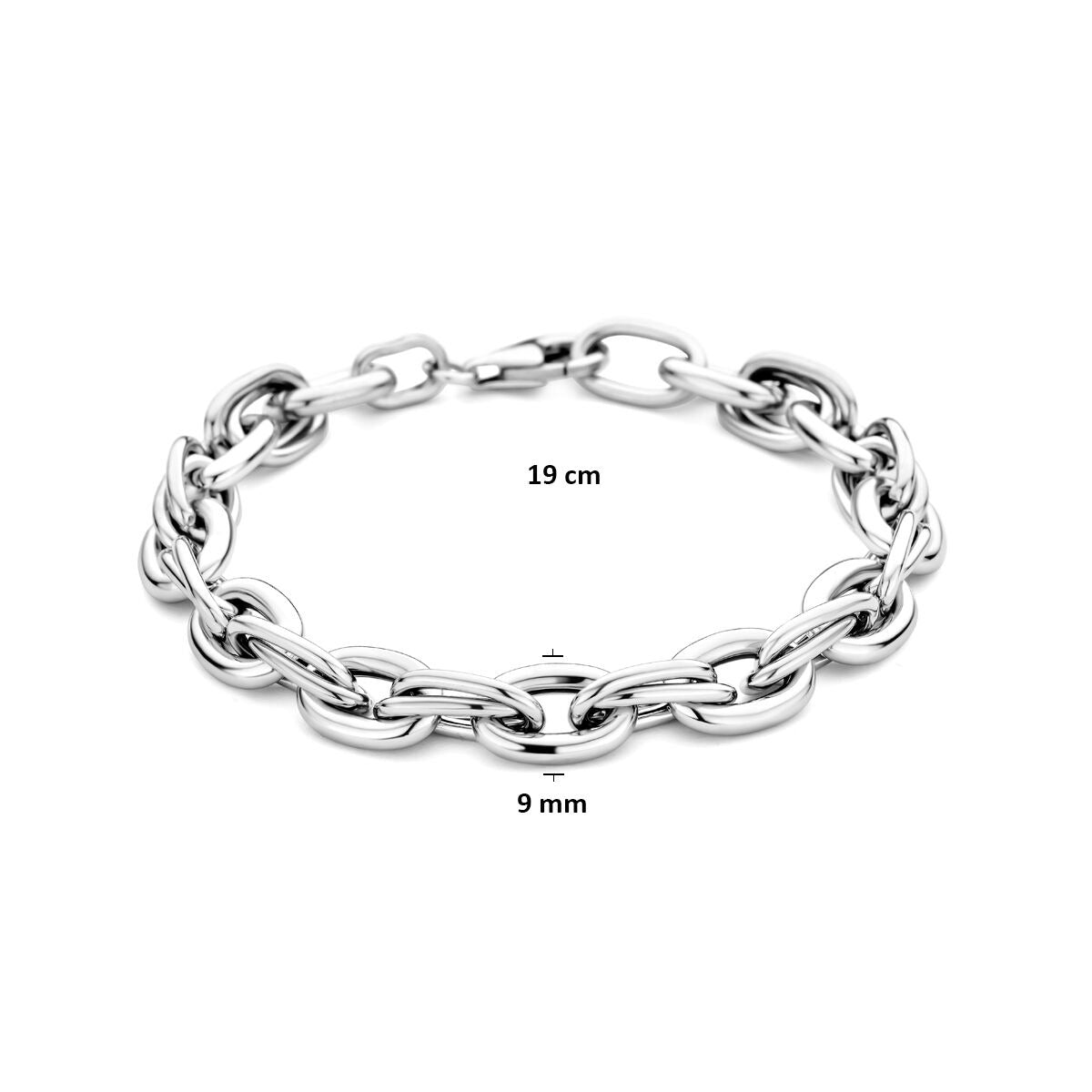 Silbernes Damenarmband – rhodiniertes 925er Silber mit groben Gliedern