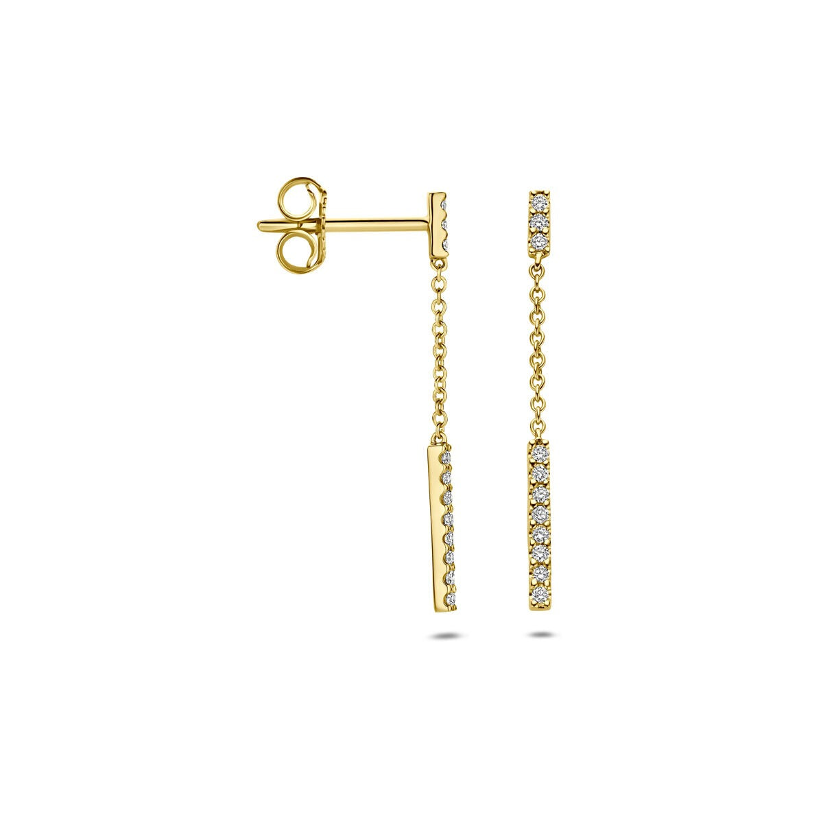 14k Gelbgold-Ohrhänger mit Diamant