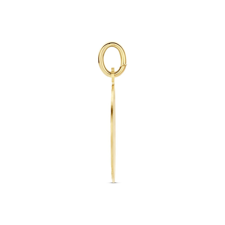 9k Geelgouden ronde graveerhanger 16 mm