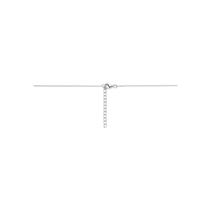 Rhodiniertes Damenhalsband aus Silber mit Zirkonia
