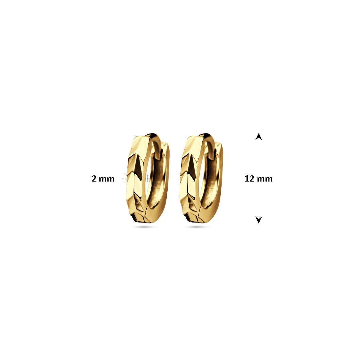 Vergoldete Klappcreolen aus Silber – 12 mm goldfarbene Eleganz
