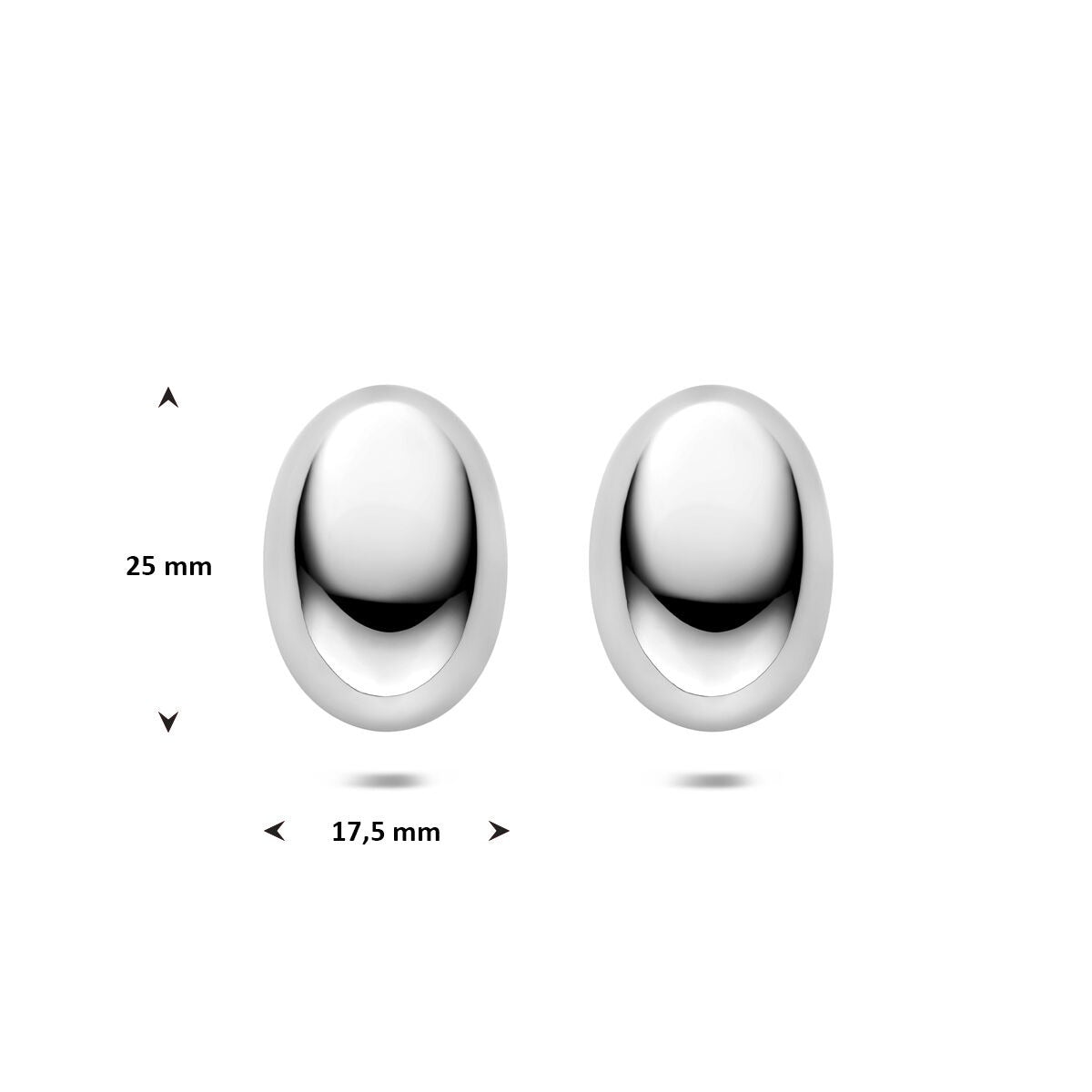 Ohrstecker Damen Stahl oval 25 mm