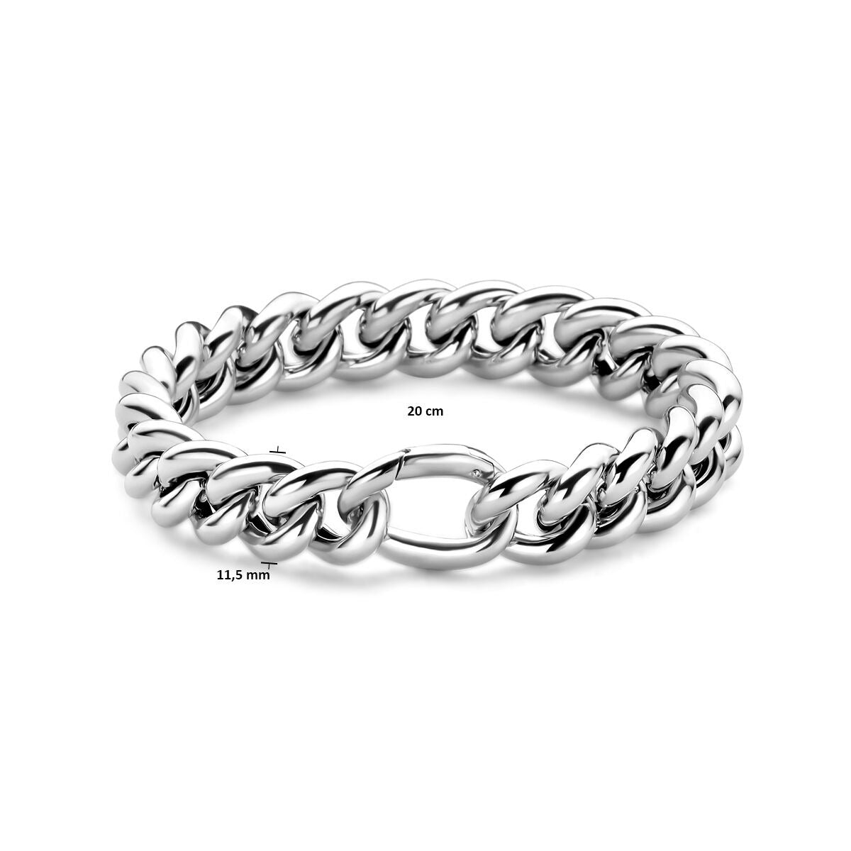 925 Rhodiniertes Silberarmband Gourmet