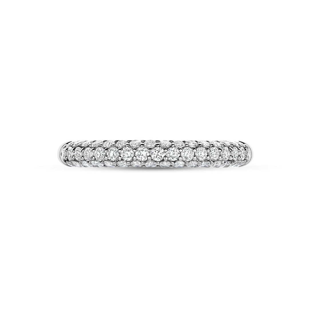 14k witgouden ring met pavé gezette diamanten