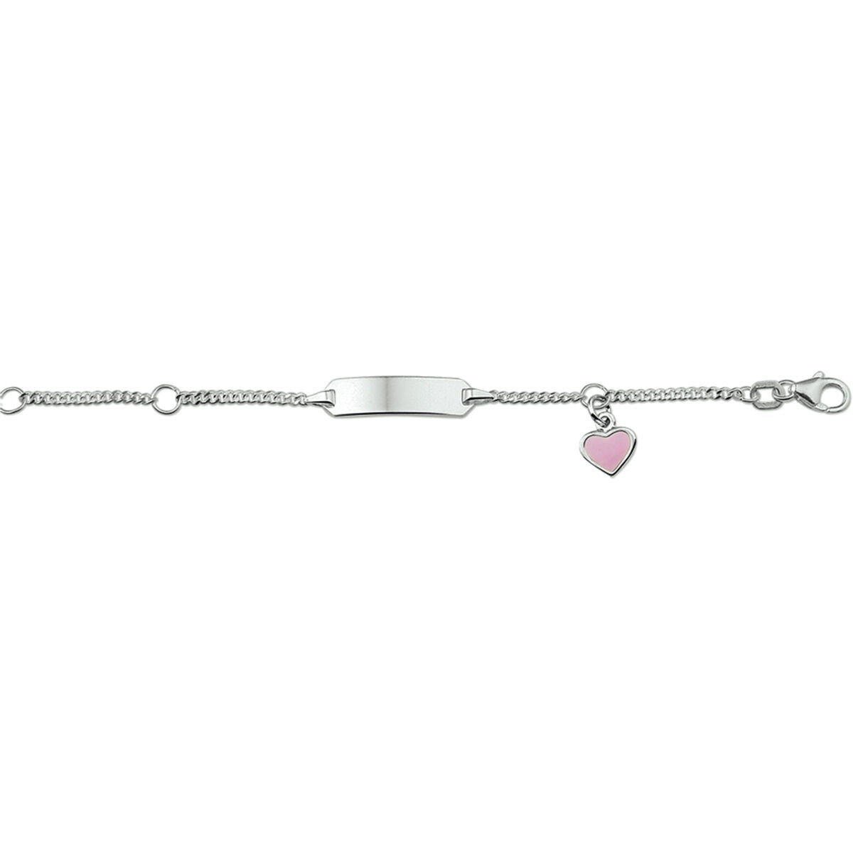 Gravurarmband Herz Emailleplatte 5,0 mm Silber rhodiniert