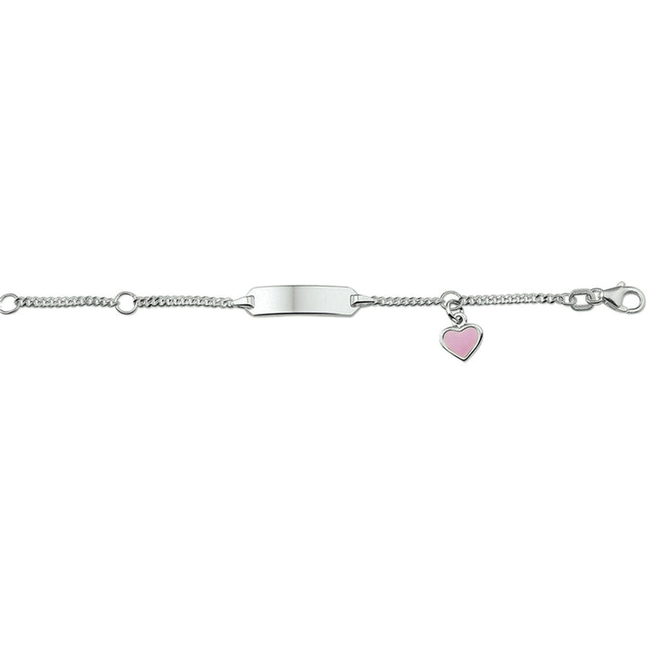 Gravurarmband Herz Emailleplatte 5,0 mm Silber rhodiniert
