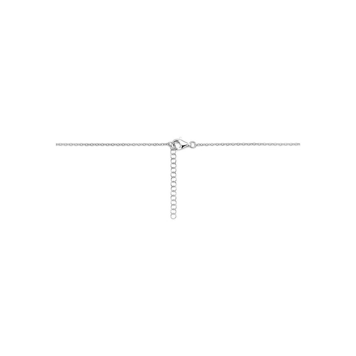 Gerhodineerd 925 zilveren collier met ronde hanger