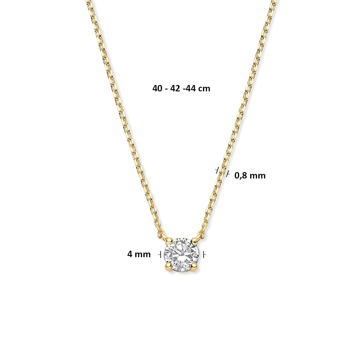 9k Collier Zirkonia 40 - 42 - 44 cm 9K Gelbfarben