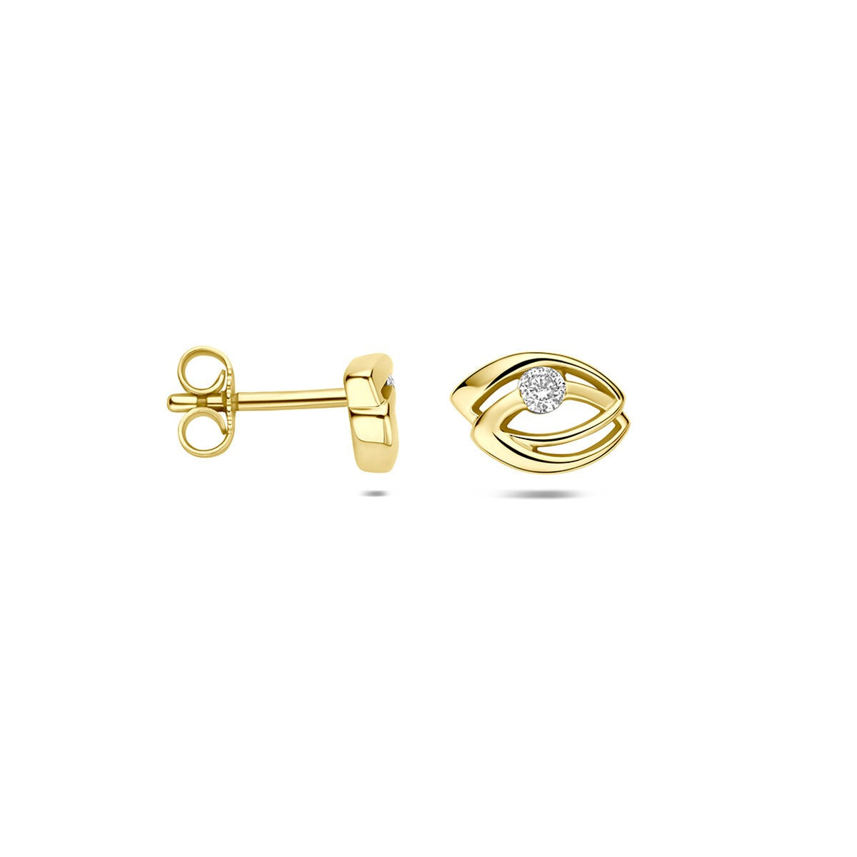 9k Geelgouden oorknopjes met zirkonia