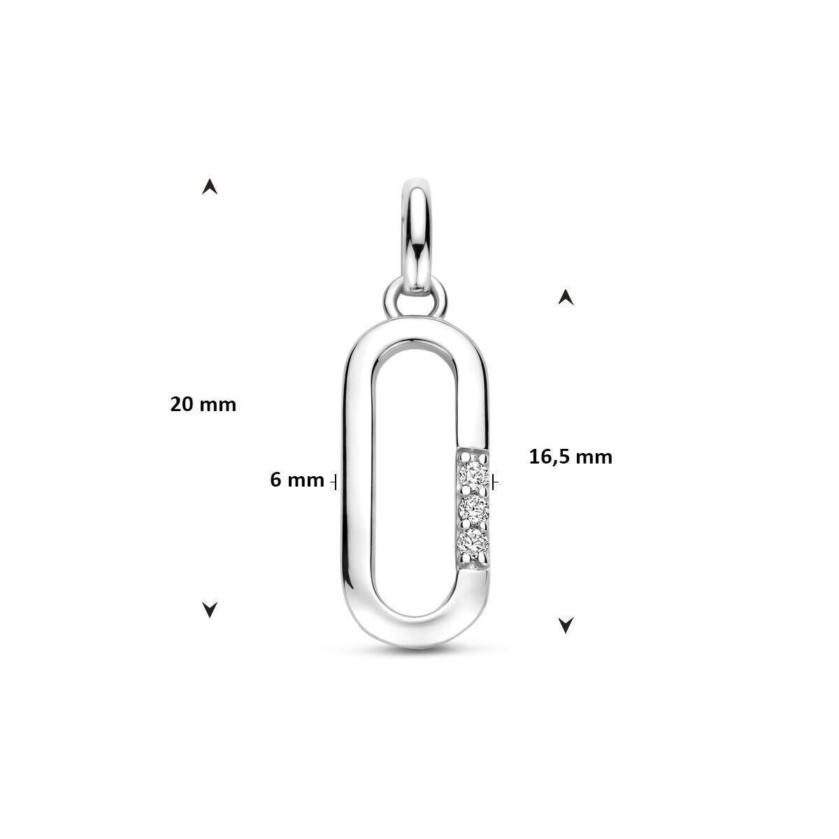 Silberanhänger mit Zirkonia in Entouragefassung 20 mm