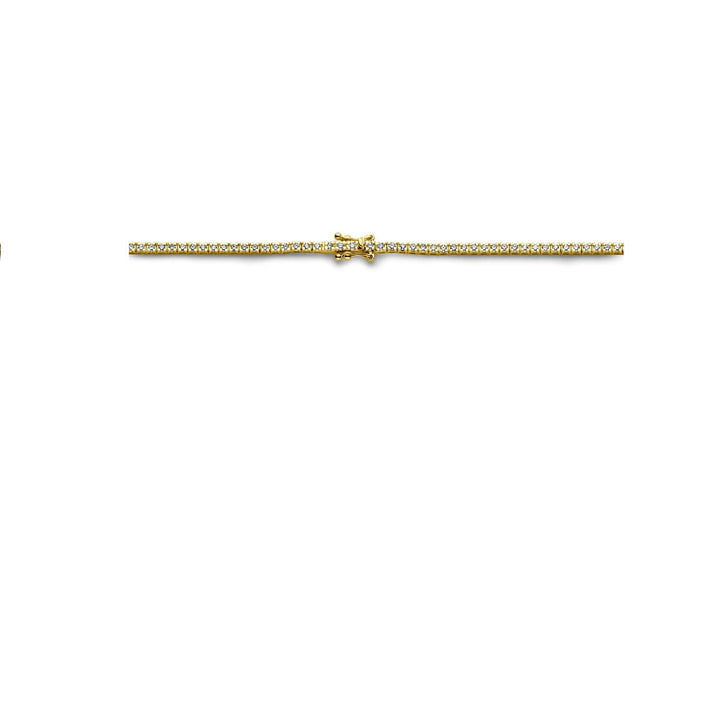 Tennishalskette Diamant 3,00 ct H SI 2,2 mm 42 cm 14 K Gelbgold