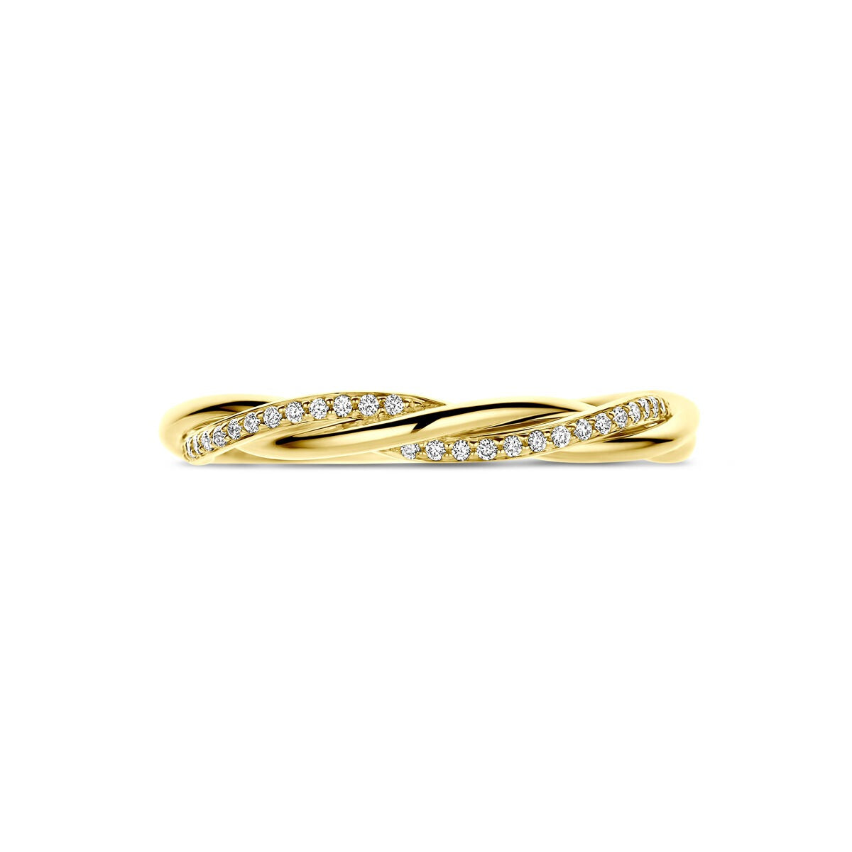 14K Gelbgoldring mit Diamant in einer Krappenfassung