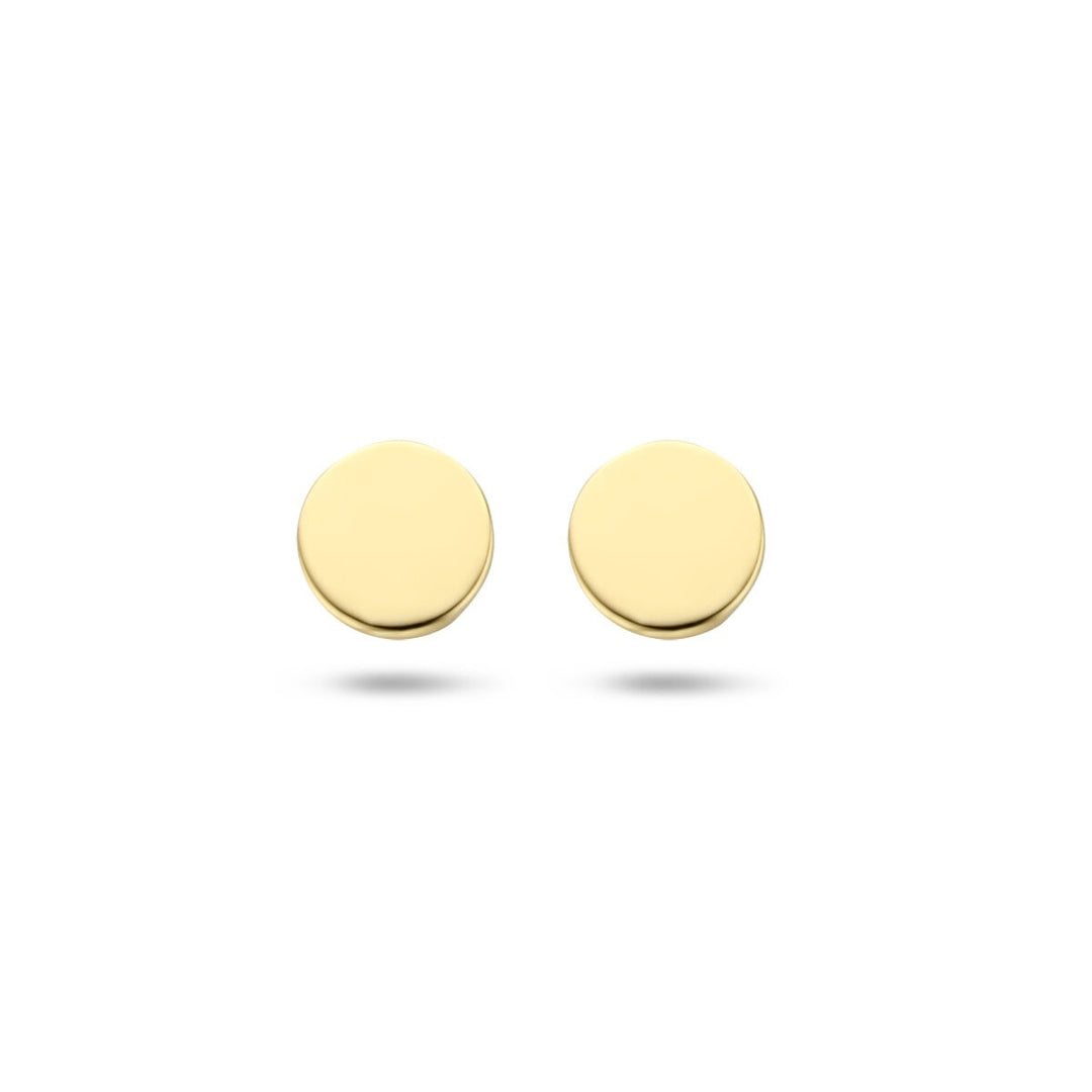 9k Geelgouden ronde oorknopjes