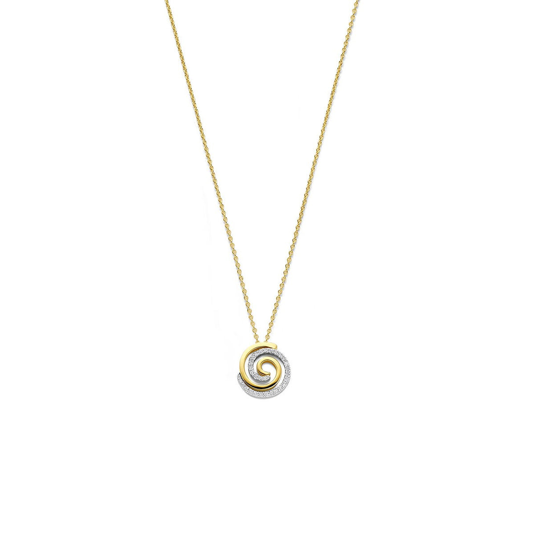 14k Bicolor collier met diamant