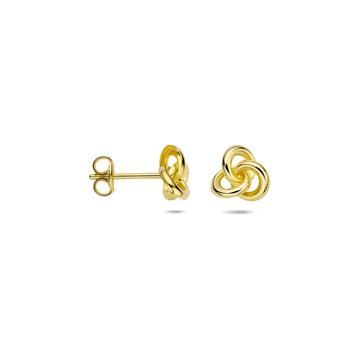 9k Geelgouden oorknoppen met knoop