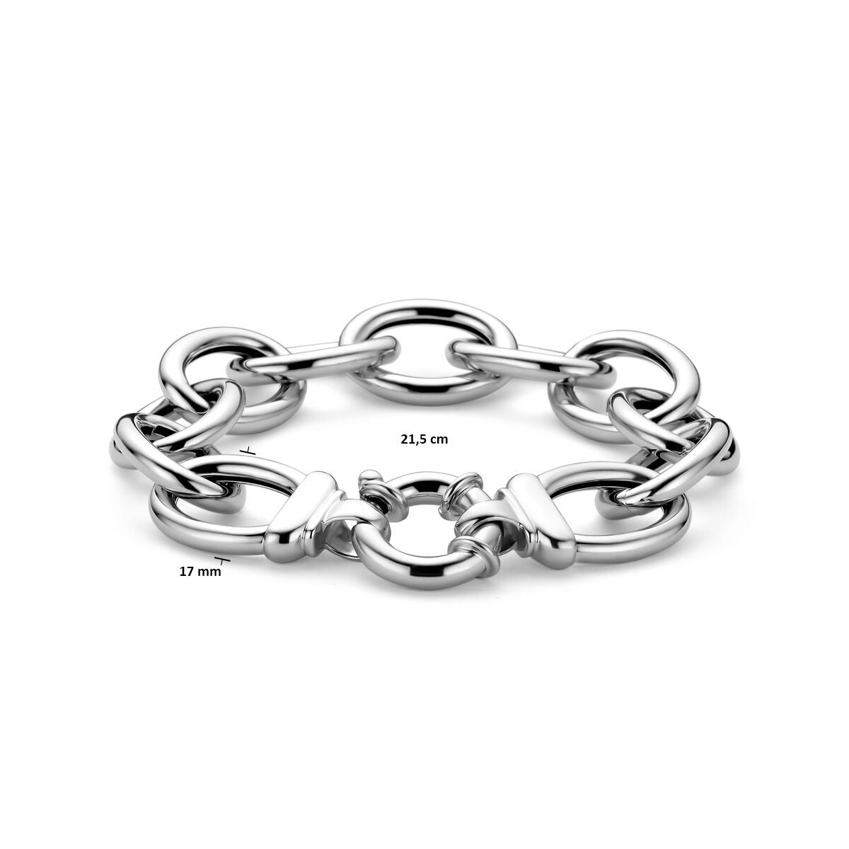 925er Rhodiniertes Silberarmband mit Anker-Gliederkette