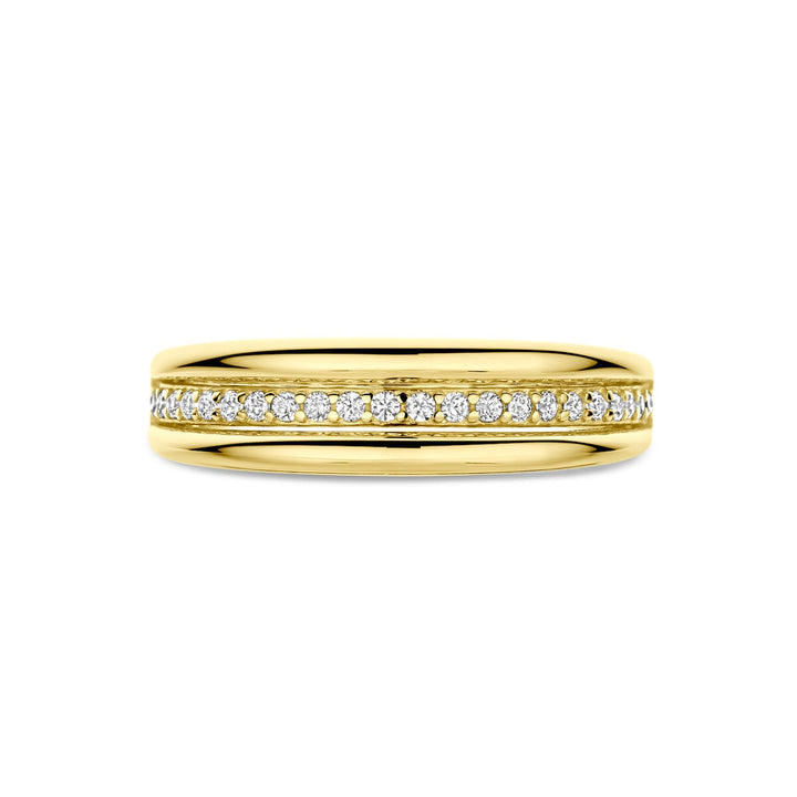 Gouden damesring met zirkonia – 14k geelgoud