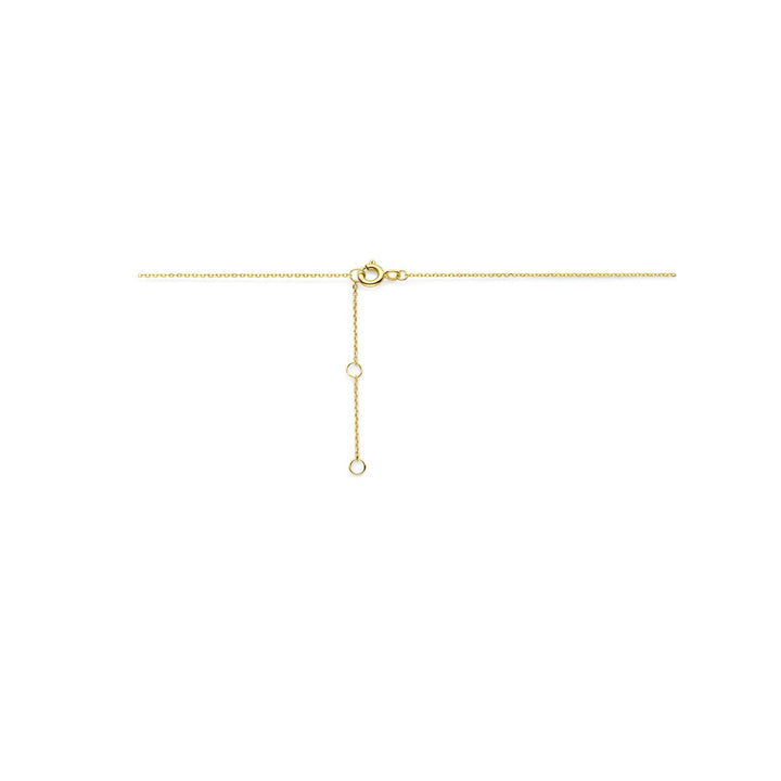 9k Geelgoudkleurig dames collier met zirkonia – verstelbaar tot 44 cm