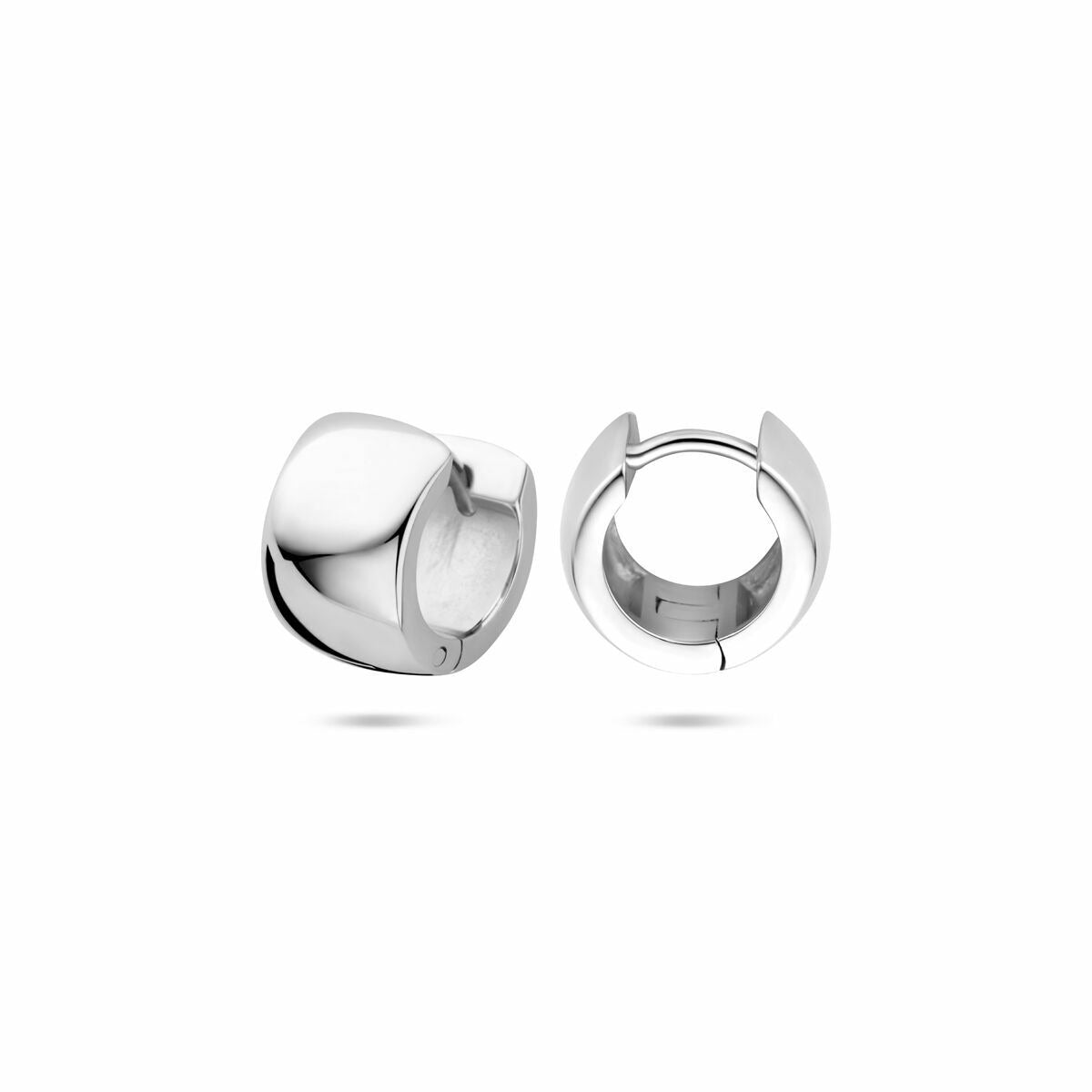 Rhodinierte Klappcreolen aus Silber – 10,5 mm