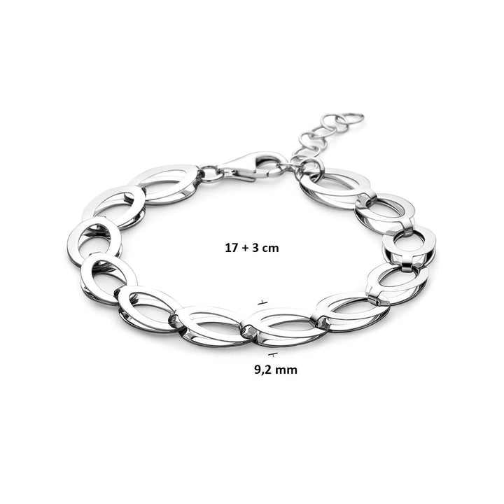 Gerhodineerde 925 zilveren schakelarmband