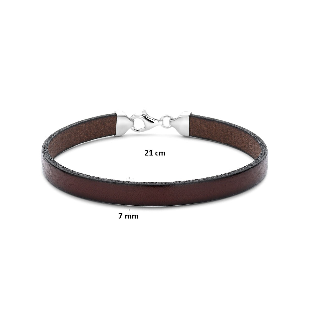 Braunes Lederarmband für Herren mit silbernem Verschluss