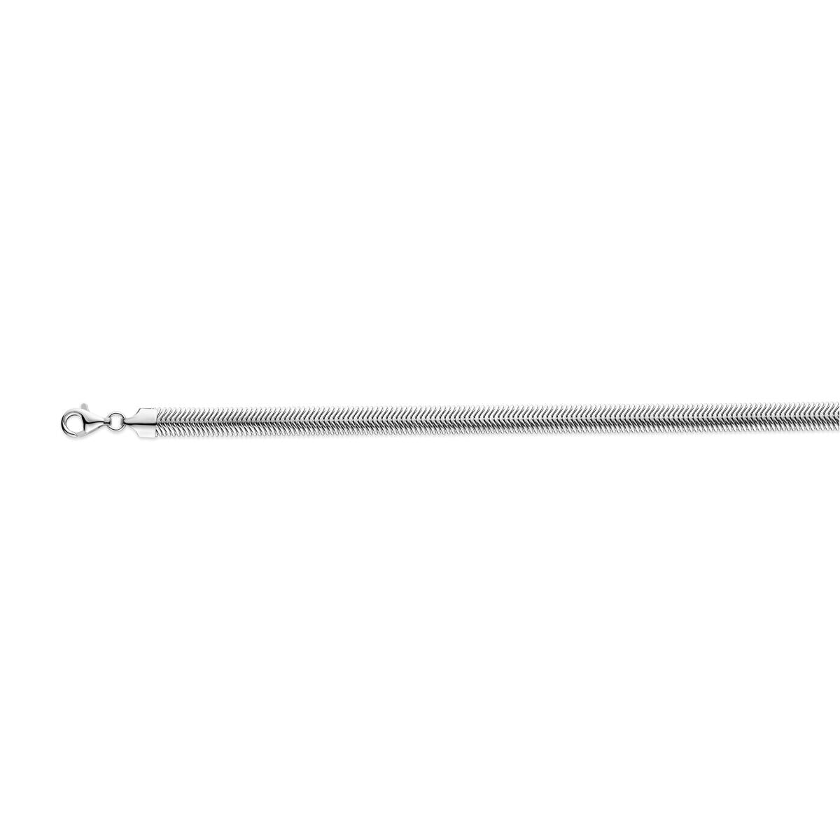 Gerhodiniertes silbernes Schlangencollier mit einer Breite von 6,3 mm