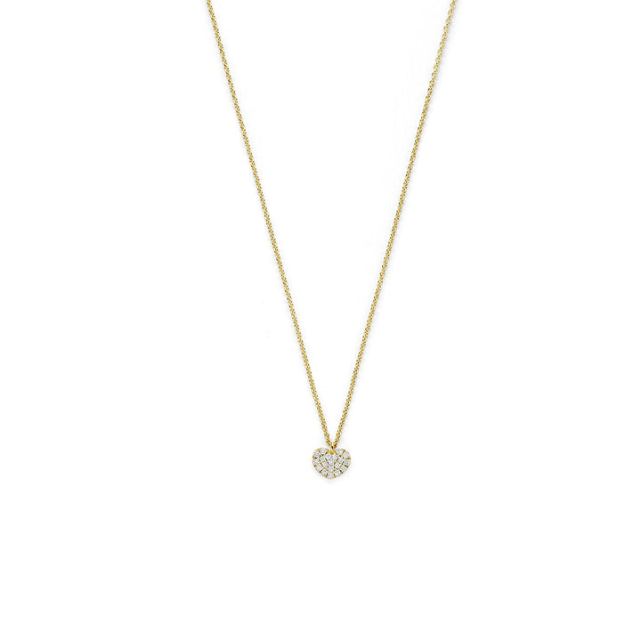 14k geelgouden collier met hartje en diamant – symbool van liefde
