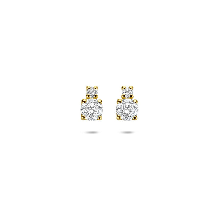 14k Geelgouden oorknoppen met lab grown diamant