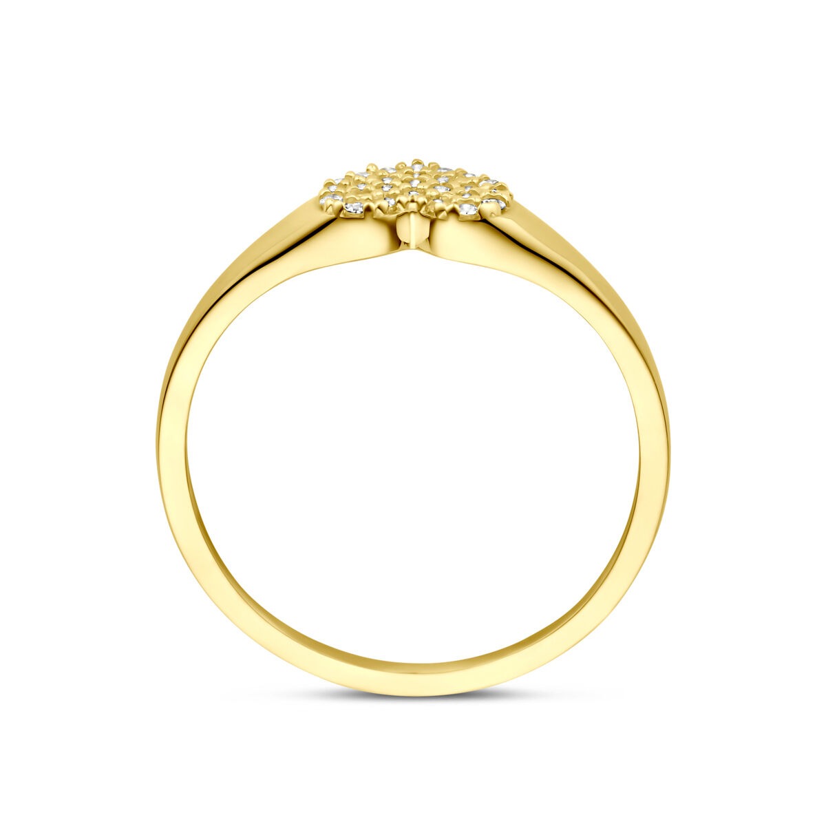 14 Karat Goldring mit Herz aus Zirkonia – 6 mm