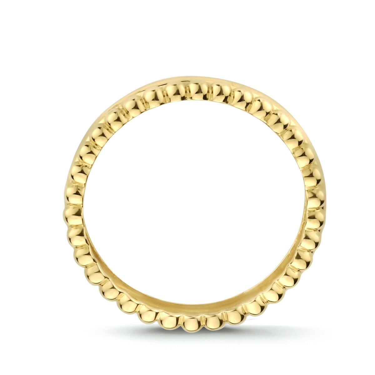 Damenring aus 9 Karat Gelbgold mit Perlenmotiv – verspielt und stilvoll