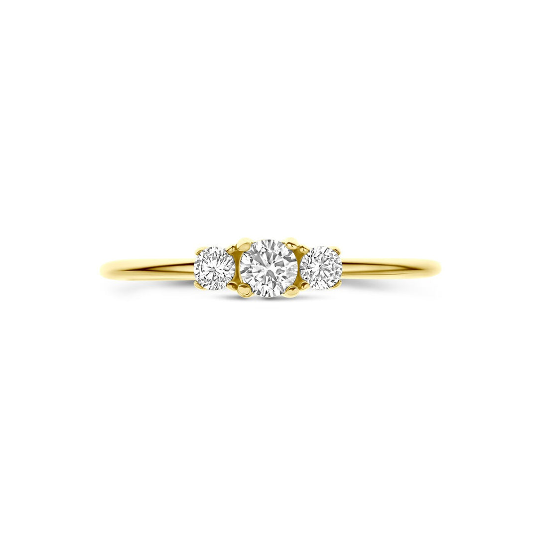 Gouden damesring met zirkonia – 14k geelgoud
