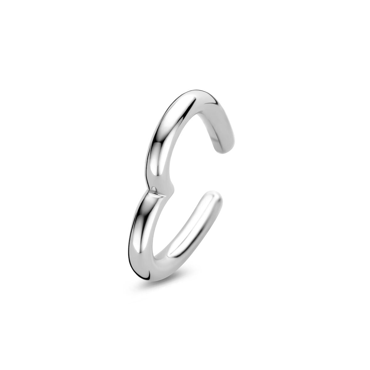 Zilberner Ear Cuff in Herzform aus rhodiniertem 925 Silber