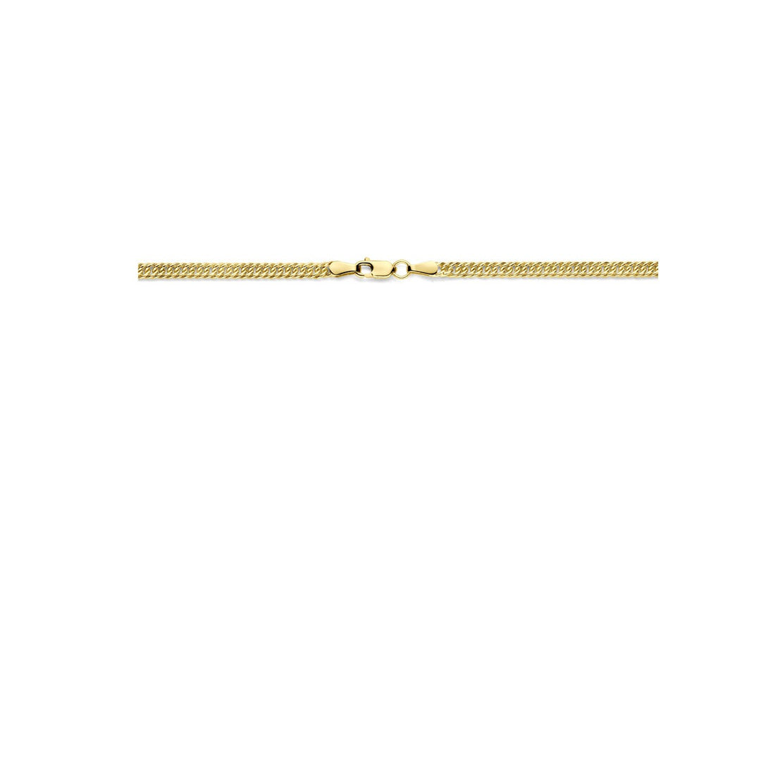 14k geelgouden gourmette collier met zilveren kern – 45cm