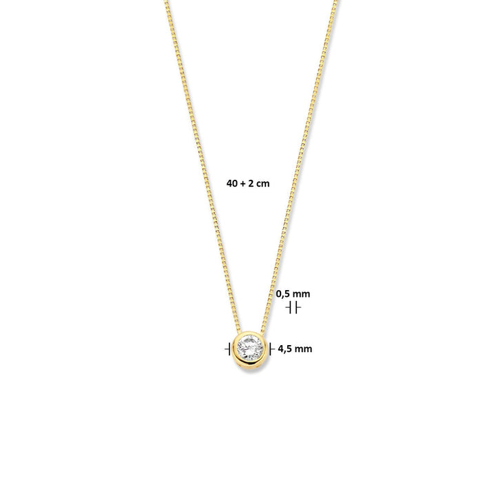 Halskette Zirkonia 40 + 2 cm 14K Gelbgold
