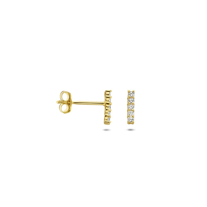 Ohrstecker Stab Zirkonia 14K Gelbgold