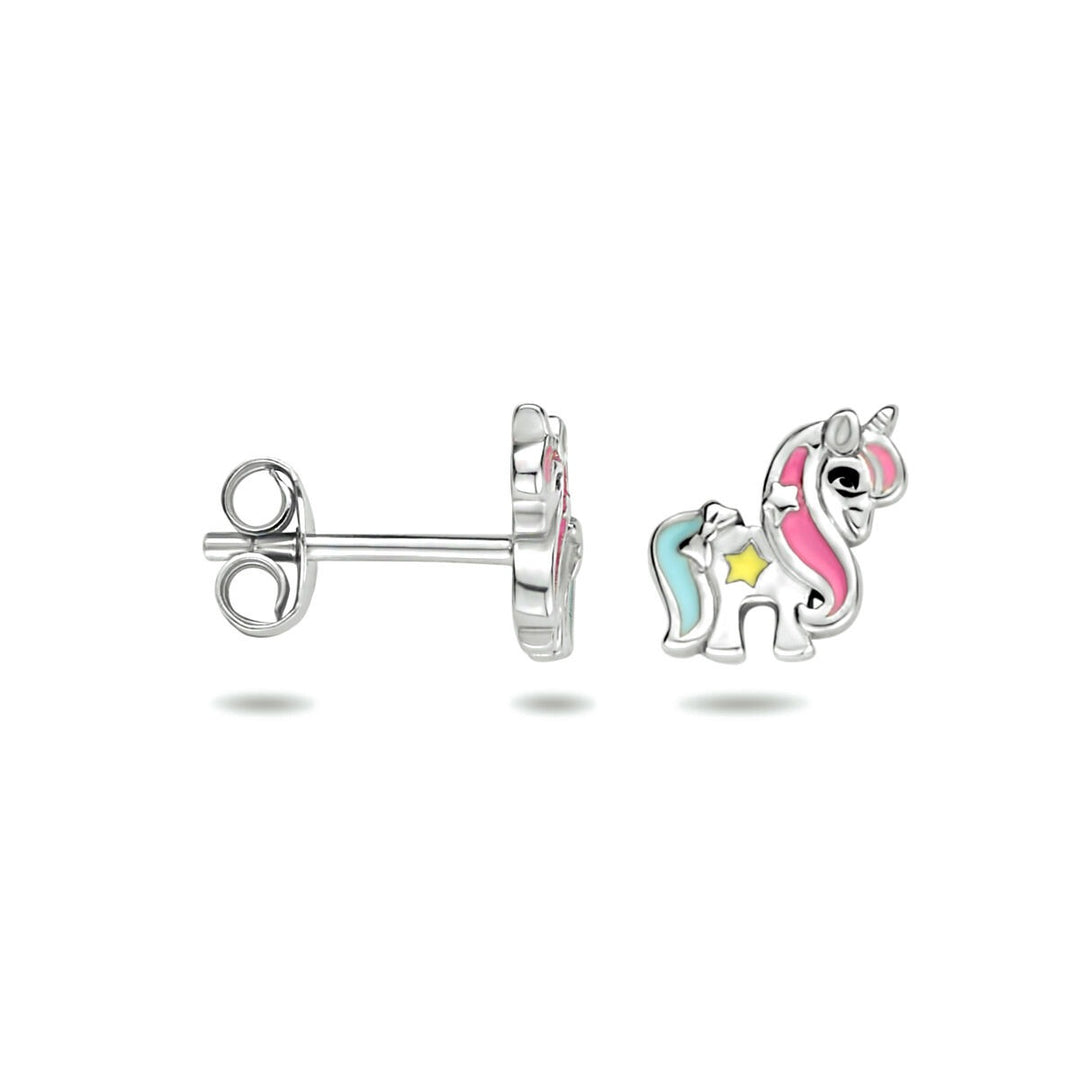 Ohrstecker aus rhodiniertem Einhorn-Silber