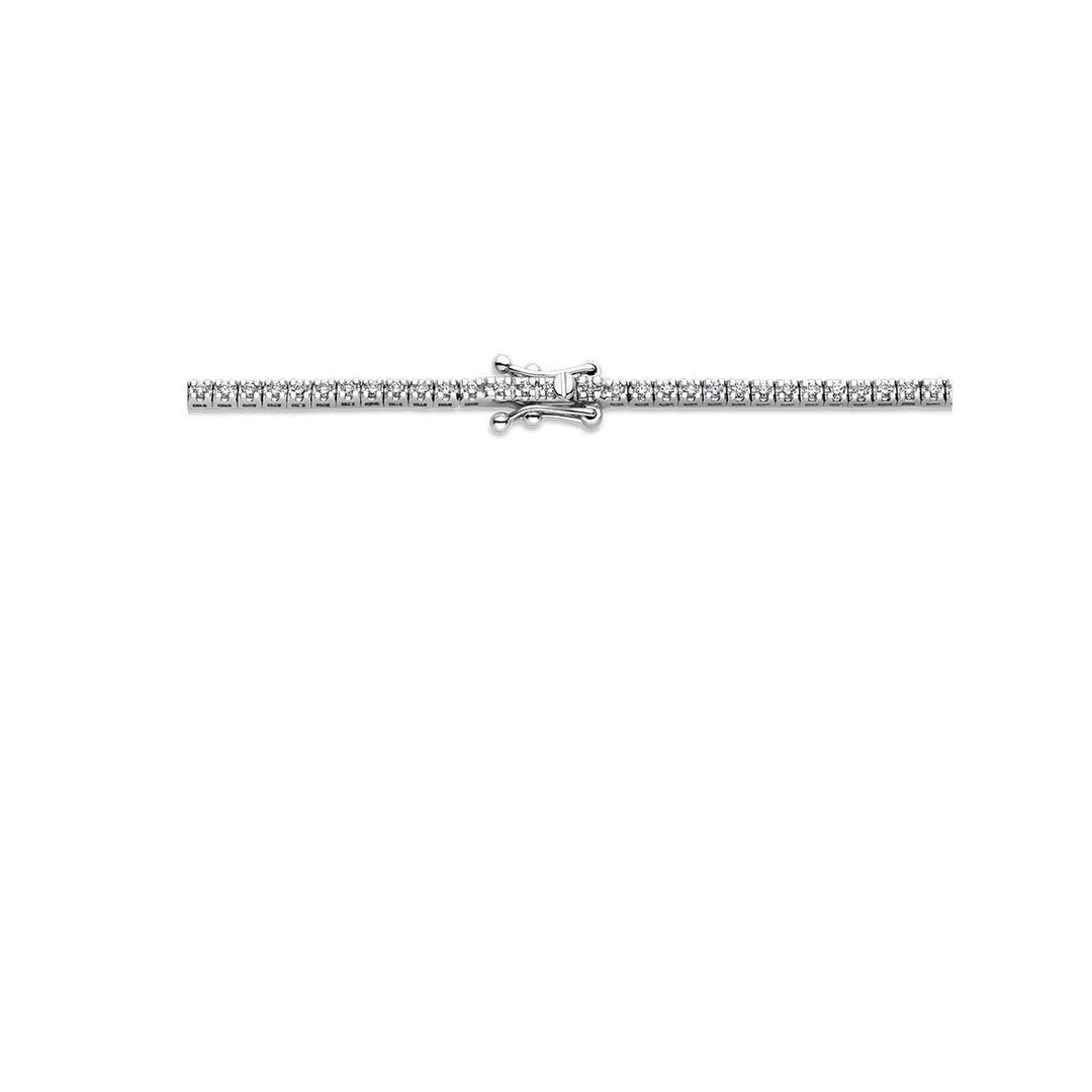 Tennishalskette Diamant 2,00 ct H SI 1,9 mm 42 cm 14 K Weißgold